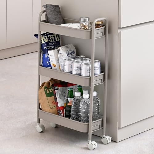 【特価セール】[山善] ラック 棚 3段 キャスター付き 全体耐荷重90kg ( Amazon｜山善(YAMAZEN) ラック 棚 3段 キャスター付き 全体耐荷重90kg